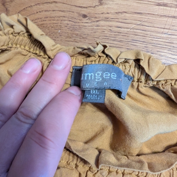 Umgee Golden Yellow BOHO Embroidered Tunic Top Dress Woman's plus size 1XL XL - Picture 2 of 6